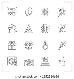 Celebration and Party Icons with White Background