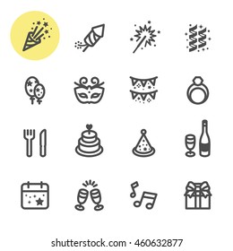 Celebration and Party icons with White Background 
