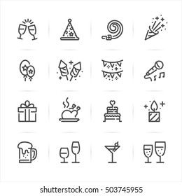 Celebration and Party icons with White Background 