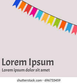 Celebration pennants banner with sample text.