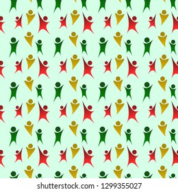 celebration people seamless pattern