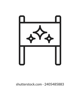 Celebration Placard Outline Icon Vector Illustration