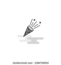 Celebration pop Web Icon. Flat Line Filled Gray Icon Vector