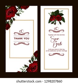 Celebration postcard design with roses. Great design for wedding or other celebration invitation. Vector illustration.