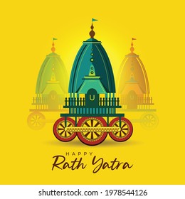 celebration of Rath Yatra festival (locally called Ratha Yatra) is the worship of Lord Jagannath ( hindu god), illustration vector 