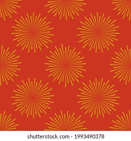 Celebration seamless pattern. Radiant abstract firework. Circular pattern. Pop art round halftone. 