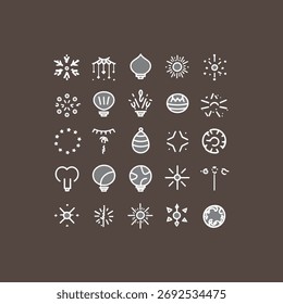 celebration set of icons for web vector art illustration