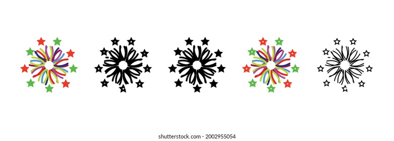 celebration set vector type icon