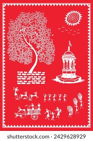 A Celebration of Simplicity: Warli Depicts the Joy of Rural Life
Echoes of Harmony: Handpainted Warli Scene of Village Activities, Warli painting, Village life, Rural, Folk art,India, Handpainted.