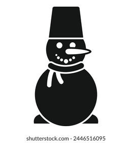 Celebration snowman icon simple vector. Face happy celebration. Cute snow man