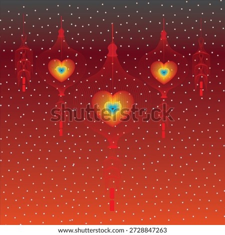Celebration Symbol with Heart Shape on Gorgeous Luxury Background.