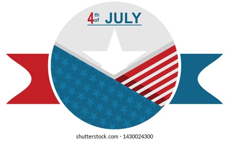 Celebration Symbol or Logo of Fourth of july independence day of the USA