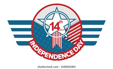 Celebration Symbol or Logo of Fourth of july independence day of the USA