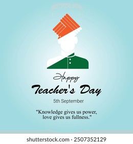 celebration of teachers day on birthday of Dr. Sarvepalli radhakrishna. Happy teachers day 5th September Poster 
vector Illustration.