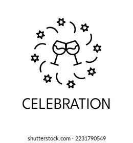 Celebration thin line icon on white background