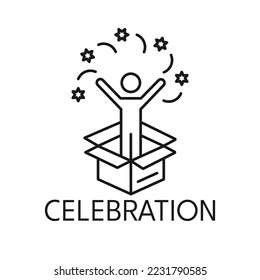 Celebration thin line icon on white background
