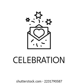 Celebration thin line icon on white background