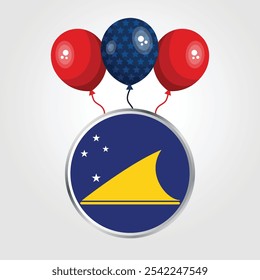 Celebration Tokelau National Flag With Balloons