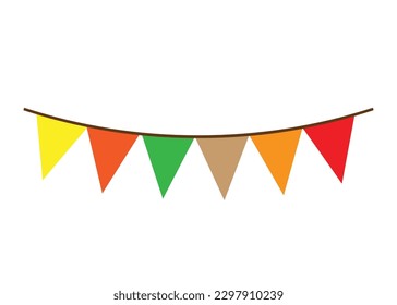 celebration triangle flag for coloring book icon cartoon vector