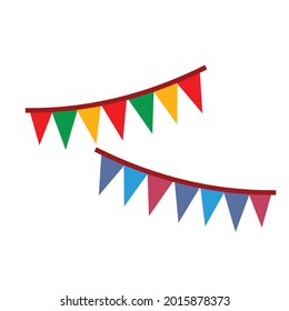 diseño vectorial de ornamentos de banderas triangulares de celebración