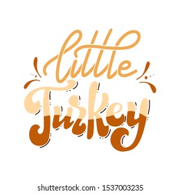 Celebration typography poster. Happy Thanksgiving Day lettering. Hand drawn calligraphy card with script text. Vector illustration
