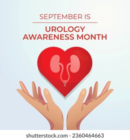 For the celebration of Urology Awareness Month, use this vector image. Flyer design, flat illustration, and flat design.