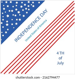 Celebration vector for the 4th of July Independence Day of the United States. Created on June 1, 2022 in the city of Salvador, State of Bahia in Brazil.