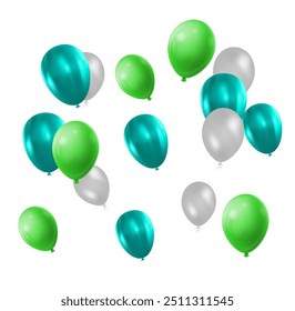 Celebration vector background template. Realistic balloons and ribbons banner design. Illustration of birthday balloon realistic, festive celebrate poster