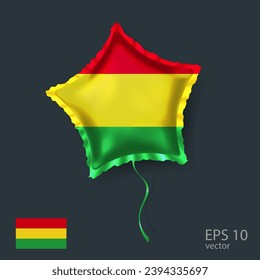  Celebration vector balloon with flag of Bolivia. Shiny Star balloon.
