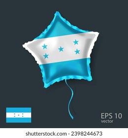  Feiern, Vektorballon mit Flagge von Honduras. Shiny-Star-Ballon.
