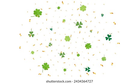 Celebration vector banner background with winding clover confetti, anniversary, celebration, greeting, festival illustration with fun explosion