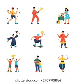Celebration vector Flat illustration Set 3