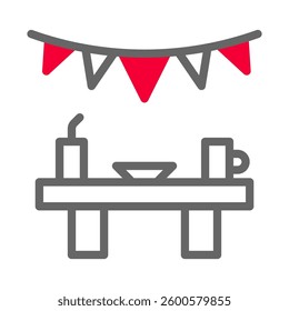 Celebration Vector Graphic with Party Table Setting