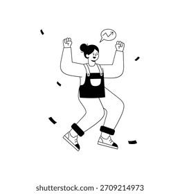 Ilustración vectorial de celebración Estilo blanco y negro. 