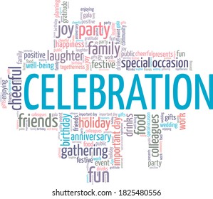 Celebration vector illustration word cloud isolated on a white background.