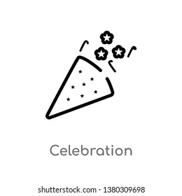 celebration vector line icon. Simple element illustration. celebration outline icon from party concept. Can be used for web and mobile