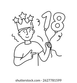 Celebration vector outline illustrations. EPS 10 file