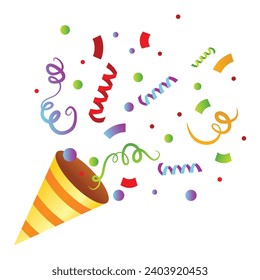 celebration vector pop up confetti background