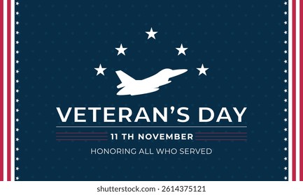 Celebration of veterans day modern banner background