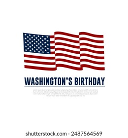 Celebration Of Washington's Birthday In United States Background Vector Illustration