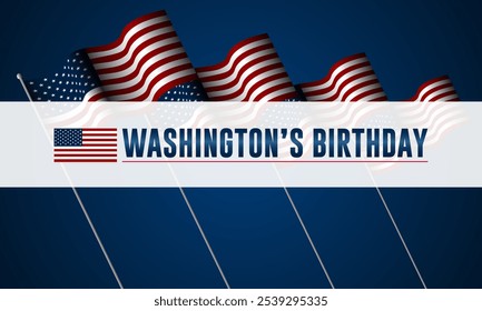 Celebração do Aniversário de Washington nos Estados Unidos Ilustração do Vetor de Fundo