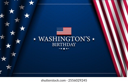 Celebration Of Washington's Birthday In United States Background Vector Illustration