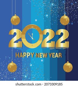 Celebration of welcome to happy new year 2022