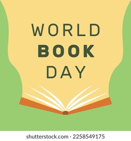 Celebration of world book day banner. Flat vector illustration