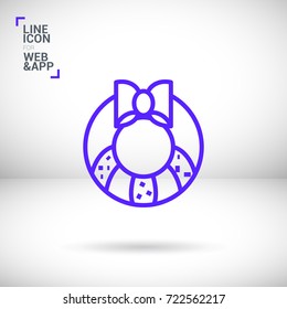 celebration wreath line vector icon