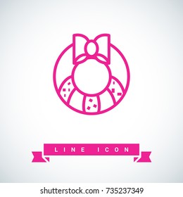 celebration wreath line vector icon