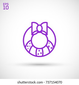 celebration wreath line vector icon