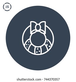 celebration wreath line vector icon
