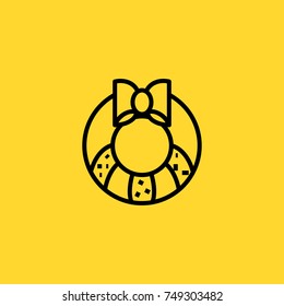 celebration wreath line vector icon