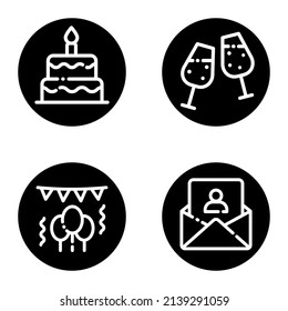 Celebration_glyph-Flachbild-Symbol einzeln auf weißem Hintergrund